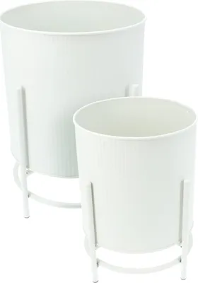 Zdjęcie produktu dla Metalowe osłonki na doniczki OMEE, 2 sztuki, Ø 17 + Ø 20 cm