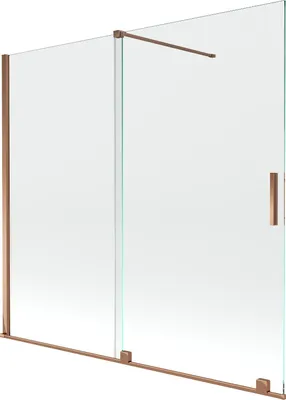 Produktbild von Mexen Velar Badewannenfaltwand 2-flügelig verschiebbar 170 x 150 cm, transparent, Roségold - 896-170-000-01-60