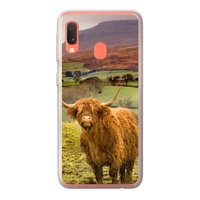 Produktbild von MuchoWow® Handyhülle Schutzhülle Hülle für Samsung Galaxy A20e Schottischer Highlander - Berg - Herbst Silikon Softcase Handy Hülle - Abdeckung