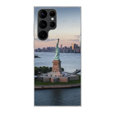 Produktbild von MuchoWow® Handyhülle Schutzhülle Hülle für Samsung Galaxy S22 Ultra New York - Freiheitsstatue - Skyline Silikon Softcase Handy Hülle - Abbildung