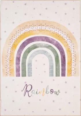 Produktbild von Teppium Kinderteppich Regenbogen Design Jungen Teppich Mädchen, Spielteppich Kinderzimmer Teppich, Robust, Grösse: 100x150 cm