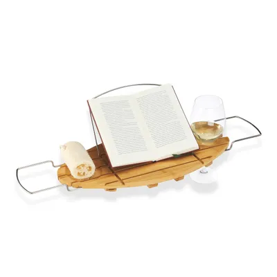 Image de relaxdays Badewannenablage Bambus oval