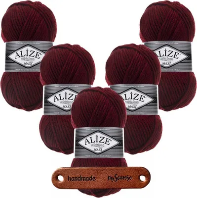 Produktbild von 5 x ALIZE Superlana Maxi 57 Bordeaux mit Label