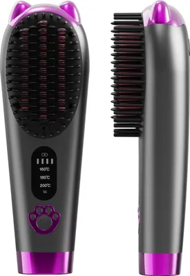 Produktbild von kabelloser Haarglätter, Akku Glättbürste & Lockenstab, 3 Temperaturstufen, LCD Display, 30s Schnellheizung, 2500mAh für alle Haartypen