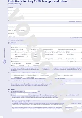 Produktbild von Einheitsmietvertrag für Wohnungen und Häuser A4 mit Hausordnung 6-seitig Packung mit 5 Stück