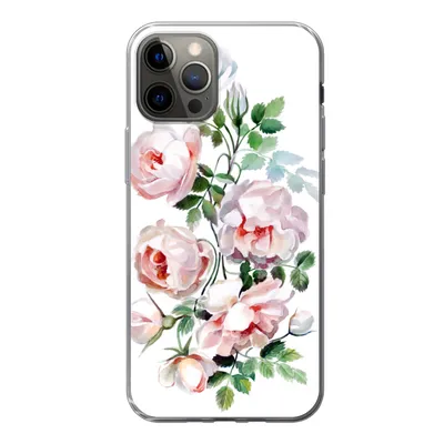 Produktbild von MuchoWow® Handyhülle Schutzhülle Hülle für iPhone 13 Pro Aquarell - Rosen - Blumen Silikon Softcase Handy Hülle - Handy-Tasche