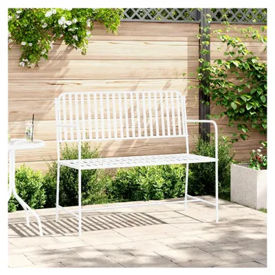 Produktbild von Gartenbank Weiß Metall 103,5 x 51,5 x 90 cm