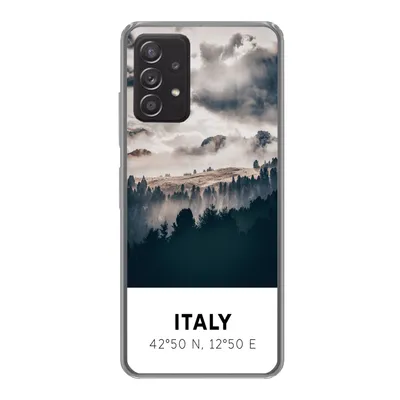 Produktbild von MuchoWow® Handyhülle Schutzhülle Hülle für Samsung Galaxy A33 5G Italien - Nebel - Wald - Baum Silikon Softcase Handy Hülle - Kartenhalter