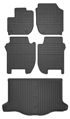 Zdjęcie produktu dla Dywaniki gumowe + mata bagażnika do Honda Jazz IV 2015-2020 (hatchback, standardowy bagażnik) – czarne, dopasowane – Wielganizator SolidPRO