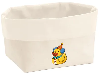Produktbild von Huuraa Organizer Quietscheente Clown Gummiente Zirkus 3 Liter Medium Canvas Baumwolle Utensilo Geschenkidee