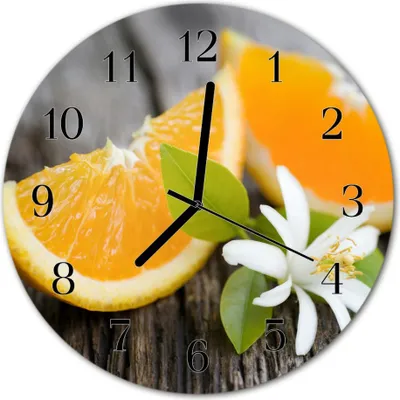 Produktbild von Glasuhr Wanduhr Küchenuhr Echt-Glas 30fi cm Zitrone gelb