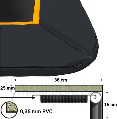 Produktbild von Rechteckige Trampoline Randabdeckung Black Magic Jump 214 x 305 cm