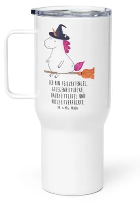 Produktbild von Mr. & Mrs. Panda Thermobecher Einhorn Hexe - Weiß - Geschenk, Unicorn, Teufel, Kaffee-to-go-Becher, Leben, Kaffee-Thermobecher, Frau, Mehrweg-Kaffeebecher, thermosbecher