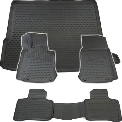 Produktbild von Gummi Kofferraumwanne + Fußmatten Set für Mercedes GLC X253, Bj. 6/2015-