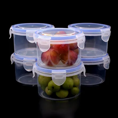 6 Frischhaltedosen 300 ml, rund, luftdicht, stapelbar