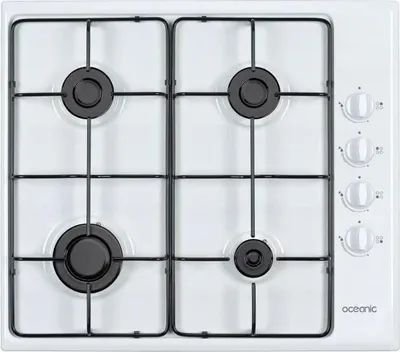 Obrázek produktu pro Plynová varná deska OCEANIC, 4 varné zóny, šířka 58 cm, 3000 W, smaltovaná bílá