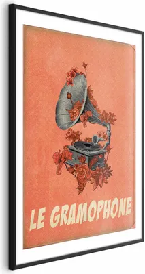 Immagine prodotto di Poster Gramophone 29,7x42 cm con cornice nera con margine