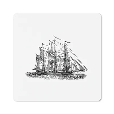 Produktbild von MuchoWow® Mauspad Mousepad Vintage - Boot - Schiff 20x20 cm - Mousepads - Maus Mat - Pad - Mausunterlage - Desk Mat - Bureauartikeln