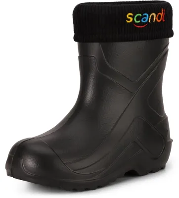 Produktbild von Ladeheid Kinder Mädchen Jungen federleichte Eva Thermo Gummistiefel gefüttert LA-763 (Schwarz, 26 EU)