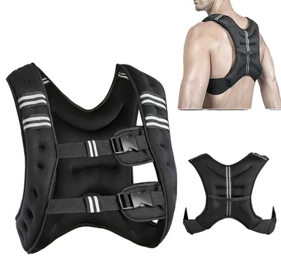 Image de Gilet lesté, capacité de 10 kg, taille réglable, noir
