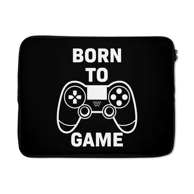 Produktbild von MuchoWow® Laptop Hülle 15 Zoll Gaming - Zitate - Controller - Zum Spielen geboren - Schwarz - Weiß Laptoptasche - Laptoptasche - Sleeve - Rundum-Schutz