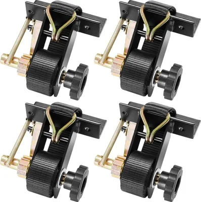 Produktbild von VEVOR Spanngurte für Leitergestell, Vierkantrohrbefestigung, 38 mm x 2,25 m, Ratschengurte mit doppelten J-Haken, 226,8 kg Traglast, Ladungsgurt mit Schnallenverschluss (4er-Pack)