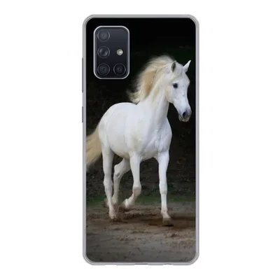 Produktbild von MuchoWow® Handyhülle Schutzhülle Hülle für Samsung Galaxy A51 5G Pferde - Sand - Dunkel Silikon Softcase Handy Hülle - Abbildung