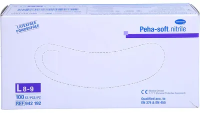Produktbild von Peha-soft nitrile Untersuch.handsch. L unst.pudfr., 100 St HAS