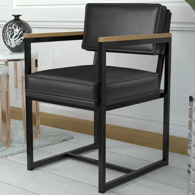 Produktbild von 2er-Set KYLA | Designerstuhl | Leder | Schwarz | Hotelstuhl, Resturantstuhl