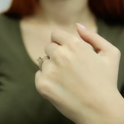 Produktbild von Diamant Solitär Ring 0,30 Carat Effekt - 54 (17,20 mm)