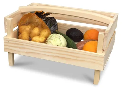 Obrázok produktu pre Stohovateľná drevená krabica na ovocie a zeleninu, rozmer 48 x 32,5 x 25/29 cm