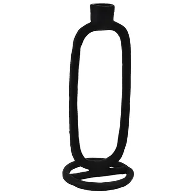 Immagine prodotto di Portacandele NUMAZU alluminio nero H:24,5cm Ø10cm fatto a mano