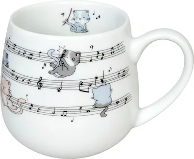 Produktbild von KÖNITZ Kuschelbecher LOVELY CATS - Musical - 400 ml aus Porzellan / Motivtasse