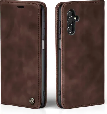 Produktbild von Handy Hülle für Samsung Galaxy A14 / A14 5G Klapphülle Bookcase Flip Cover Handy Tasche Etui Farbe: Dunkelbraun