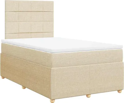 Produktbild von vidaXL Boxspringbett mit Matratze Creme 120x190 cm Stoff