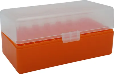Produktbild von WPW Patronenbox Kaliber .223 - 50 Stück orange-transparent mit Klappdeckel