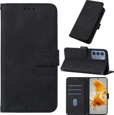 Produktbild von Hülle für Infinix Note 30 5G Prägung Flip Leder Kartenfächer Schutzhülle mit Ständer Schwarz