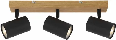 Zdjęcie produktu dla Spot sufitowy Quentin jasne drewno-czarny 3xGU10x15W metal wym:12x46x6cm IP20 Reality