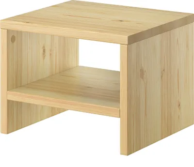 Produktbild von Nachttisch Kiefer massiv modernes kubisches Nachtkästchen in offener Form 90.20-K5
