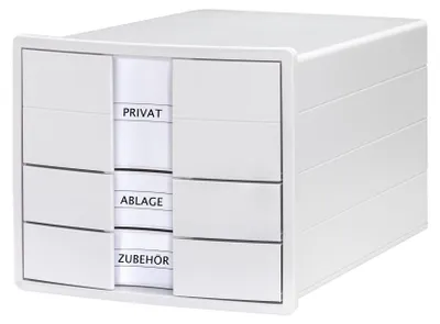 Ladebox mit 3 Schubladen, A4/C4, stapelbar, weiß