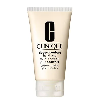 Zdjęcie produktu dla Clinique Deep Comfort Hand and Cuticle Cream, Kremowy, Kobiety, Uniwersalne, Ujędrniający, Regeneracja, Wygładzający, 75 ml, Tubka