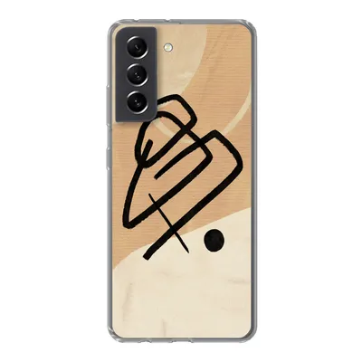Produktbild von MuchoWow® Handyhülle Schutzhülle Hülle für Samsung Galaxy S21 FE Schwarz - Design - Braun Silikon Softcase Handy Hülle - Mobiltelefonhülle
