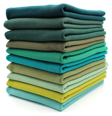 Bündchenstoff-Set, 10 Stück, 0,25 m, 70 cm breit, Grün
