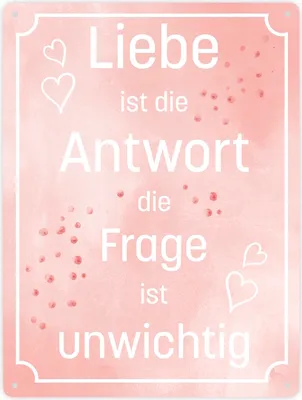 Produktbild von Metallschild XXL in 28x38 cm mit schönem Spruch über die Liebe für das