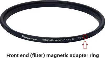 Zdjęcie produktu dla PRO TANLE Zestaw pierścieni adaptera filtra magnetycznego, adapter pierścieniowy 72 mm do filtra i obiektywu, magnetyczny pierścień adaptera do konwersji filtrów gwintowanych na filtry magnetyczne