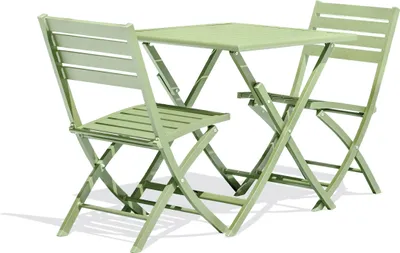 Produktbild von 2-Sitzer-Garten-Essgruppe, Aluminium, lagunengrün