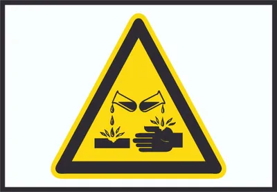 Produktbild von Vorsicht Ätzende Stoffe Symbol Schild A5 (148x210mm)