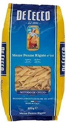 Produktbild von 10x Pasta De Cecco 100% Italienisch Mezze Penne Rigate n. 141 Nudeln 500g