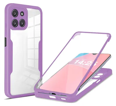 Produktbild von 360 Grad Rundum Schutz Handyhülle für Samsung Galaxy A22 5G Full Cover Vollschutz Case Farbe: Violett