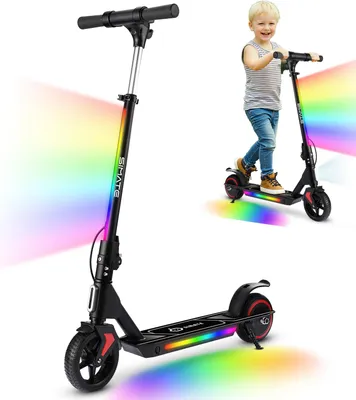 Produktbild von Elektroroller Für Kinder Klappbar 3 höhenverstellbar Escooter City Kinderroller LED 8km Reichweite 14 km/h 130W Pedalbeleuchtung E Roller Schwarz